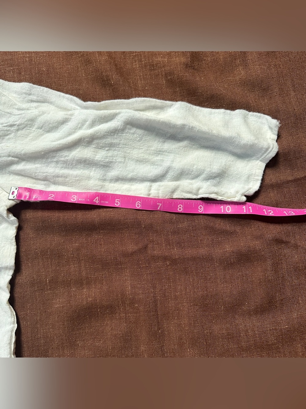 FLAX Cream Button-Front Linen Top - Picture 3 of 7